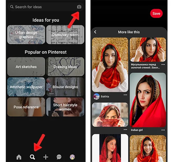 استفاده از برنامه Pinterest