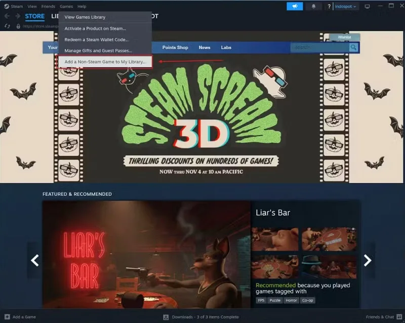 افزودن بازی به steam ویندوز
