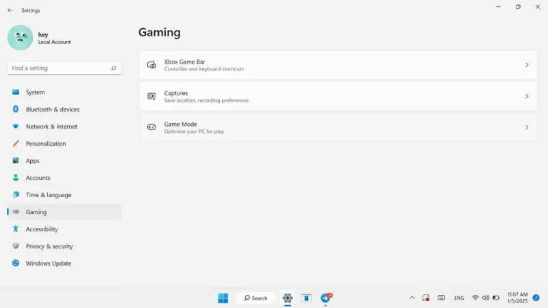 فعال‌سازی Game Mode