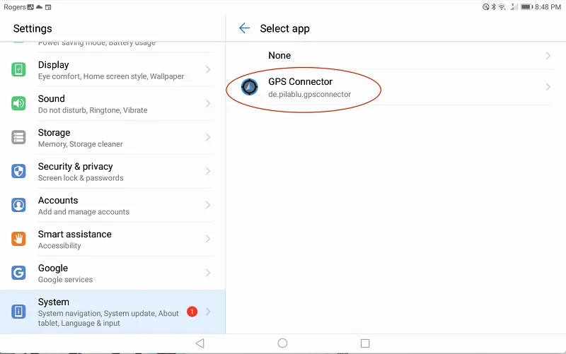 وصل کردن جی پی اس به گوشی از طریق سیم (USB) با برنامه GPS Connector