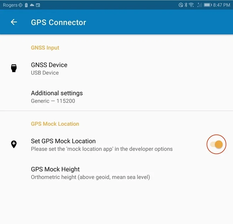 فعال کردن گزینه Set GPS Mock Location