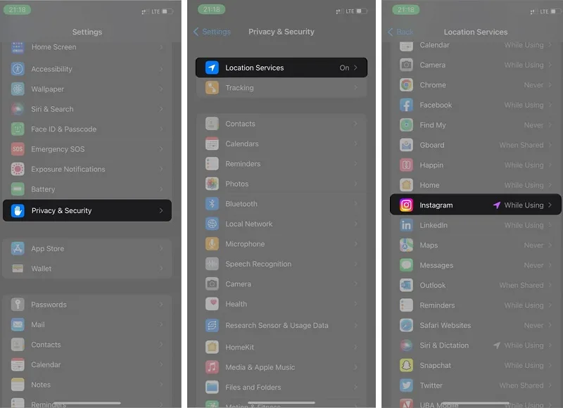 تنظیم ساعت اینستاگرام در ایفون iOS برای کاربران ریجن آمریکا