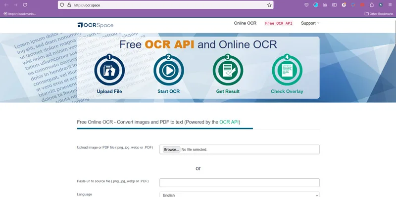 وبسایت OCR.Space