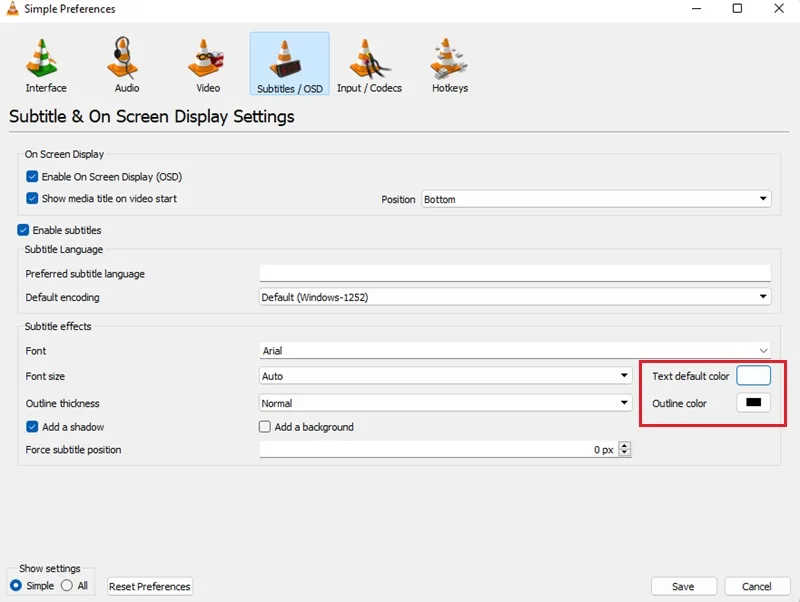 تنظیم زیرنویس فارسی در vlc