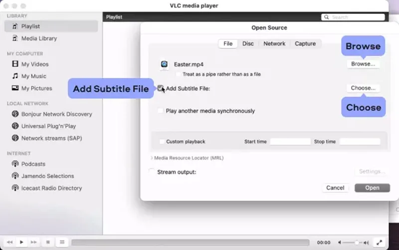 روش تنظیم زیرنویس در vlc در مک