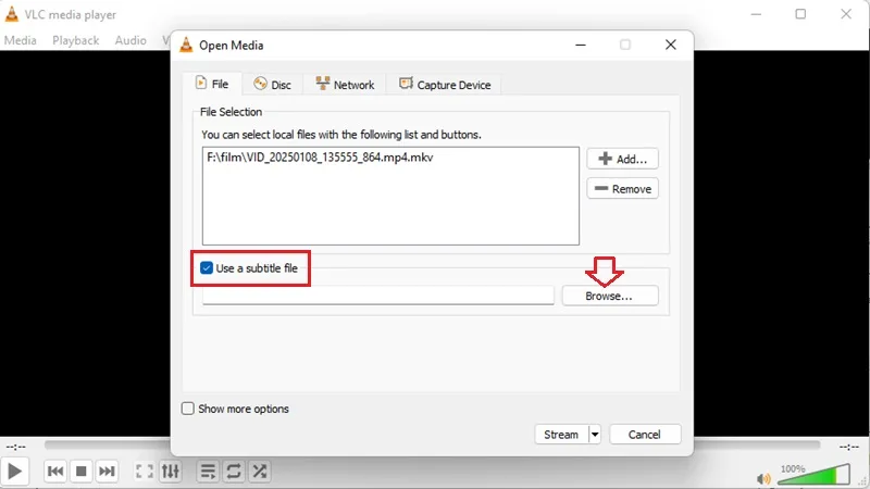 تنظیم زیرنویس در VLC Player
