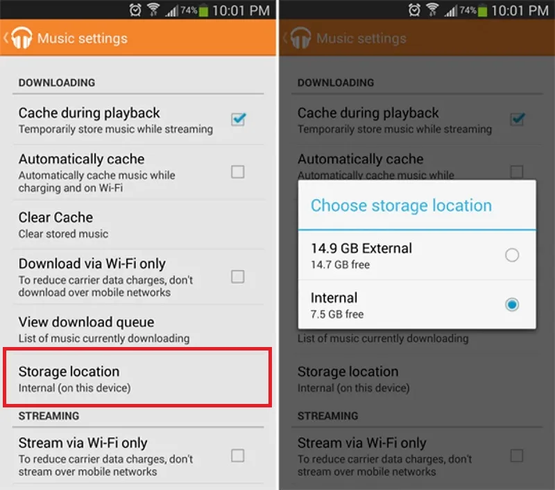 تعویض مسیر حافظه گوشی برای جستجوی آهنگها برای کاربران Google Music