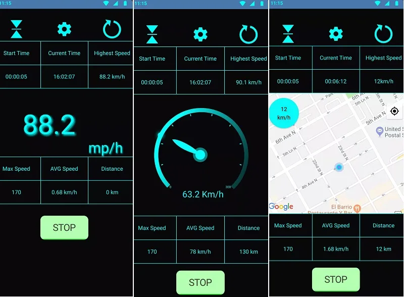 برنامه Speedometer: GPS Speed Tracker