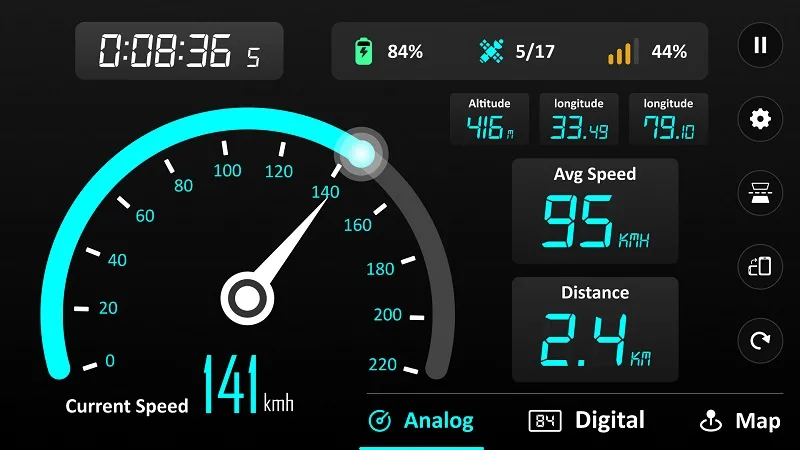 برنامه سرعت سنج انلاین GPS Speedometer - Odometer