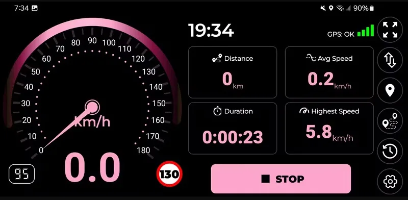بهترین سرعت سنج ماشین، برنامه Speedometer GPS HUD - Odometer