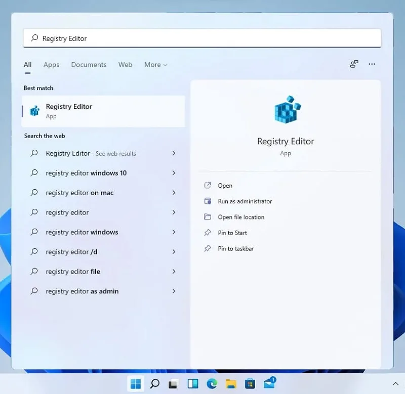 ورود به پنجره Registry Editor در ویندوز 11