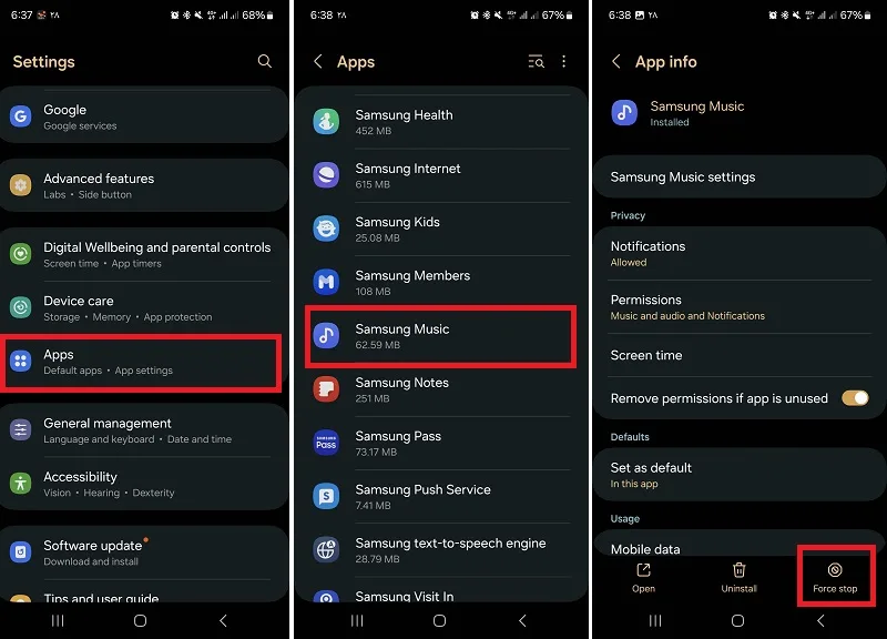 ریاستارت برنامه موزیک پلیر