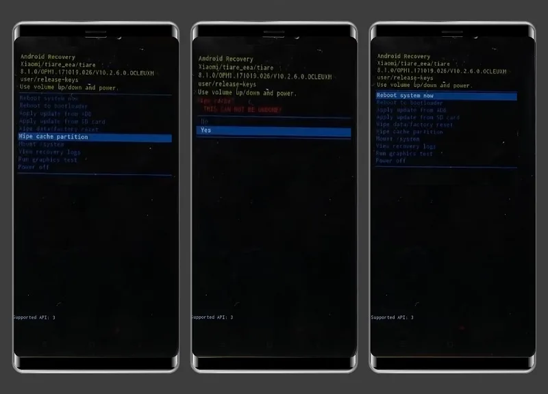 رفع خطای don't cover the earphone area با گزینه Wipe cache partition