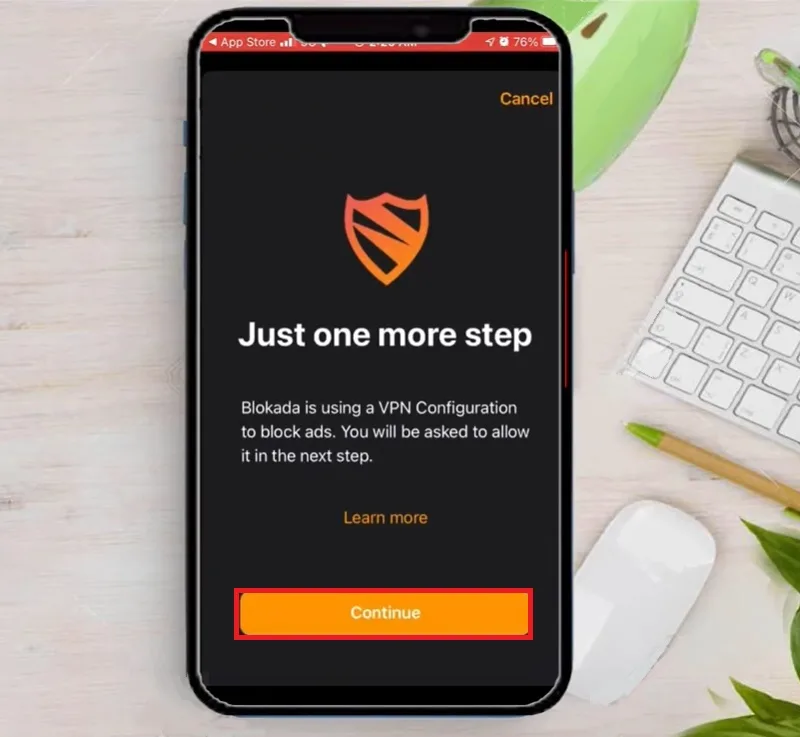 تنظیمات برنامه Blokada