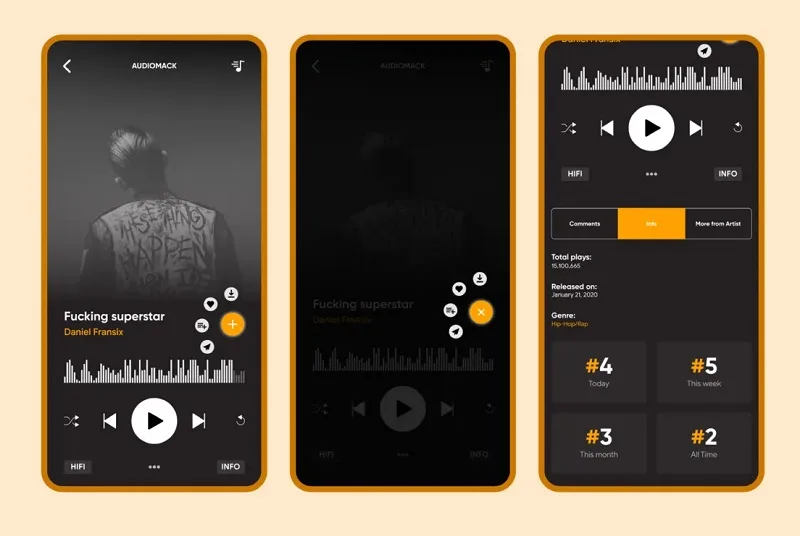 استفاده از برنامه Audiomack به عنوان بهترین برنامه ذخیره اهنگ در ایفون رایگان