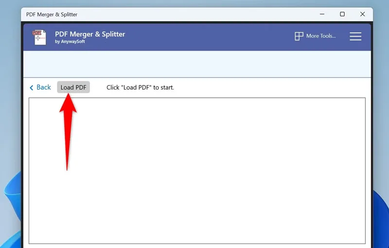 بارگذاری فایل در PDF Merger & Splitter