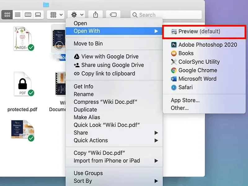 استفاده از گزینه Preview در سیستم عامل macOS