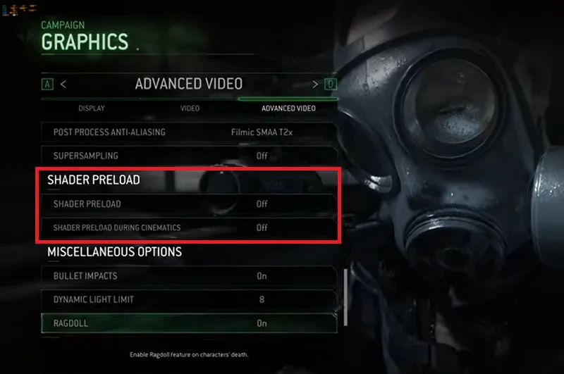 تغییر تنظیمات گرافیکی بازی برای رفع مشکل Fatal Error در بازی Call of Duty