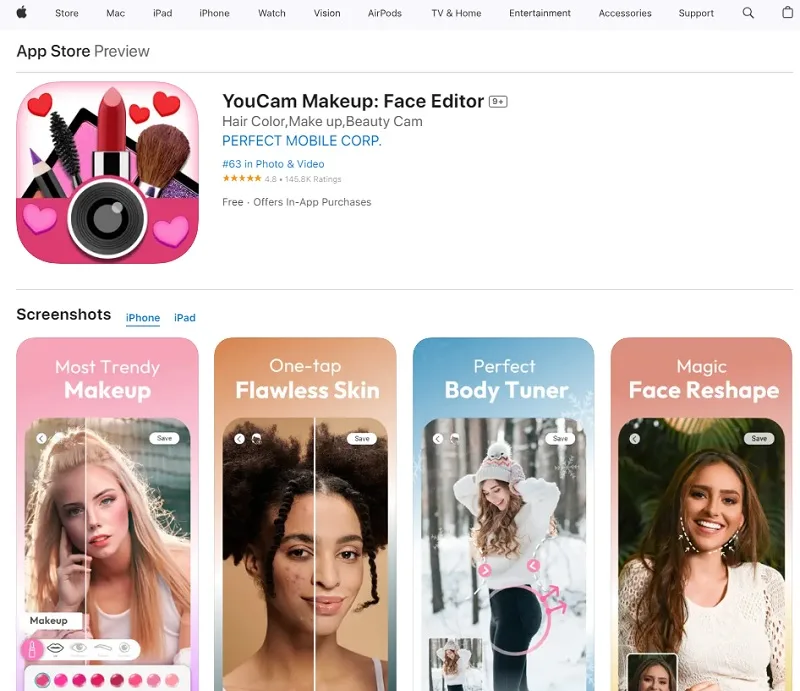 YouCam Makeup نرم افزار پرو مجازی لباس برای اندروید و آیفون