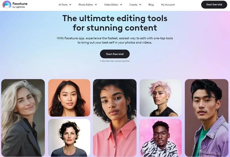 تغییر لباس با هوش مصنوعی آنلاین Facetune