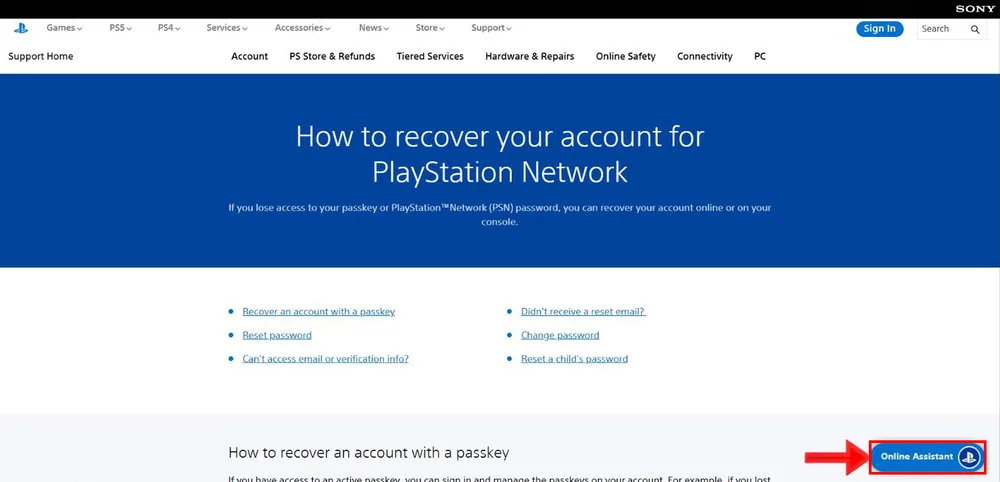 پشتیبانی آنلاین اکانت PSN