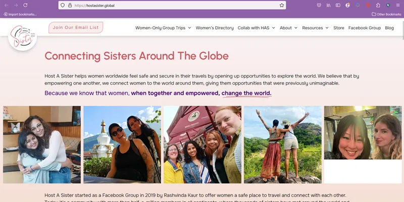 وبسایت و گروه فیسبوکی Host A Sister
