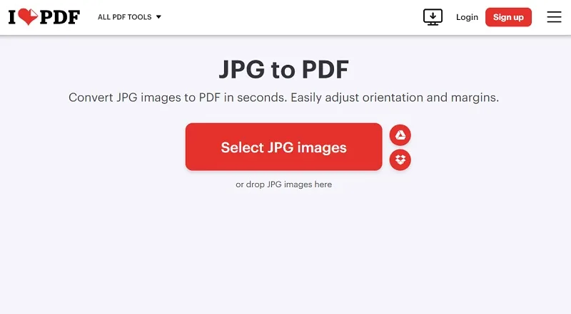 سایت iLovePDF ابزار تبدیل فایل عکس به پی دی اف آنلاین