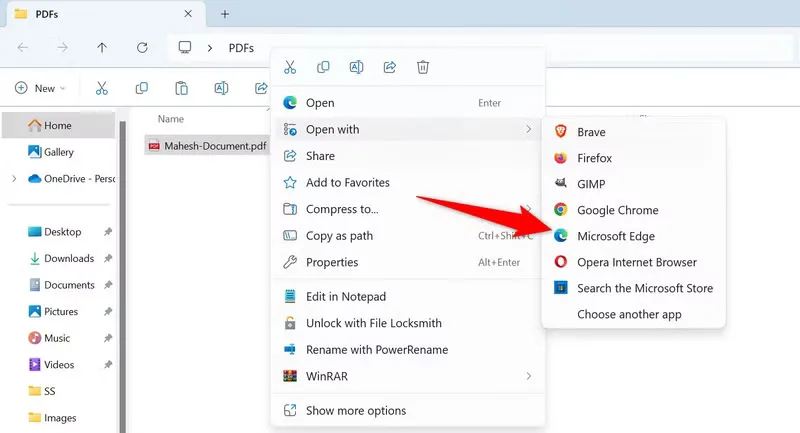 استفاده از Microsoft Edge برای تقسیم پی دی اف