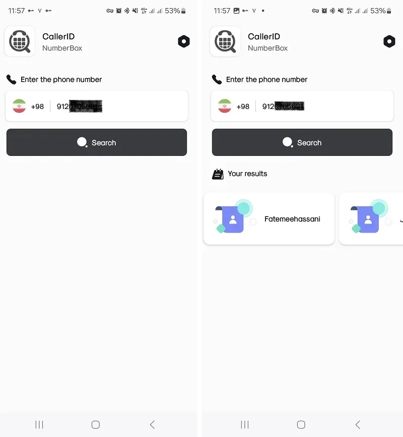 استفاده از برنامه NumberBox: Caller ID برای پیدا کردن صاحب شماره موبایل