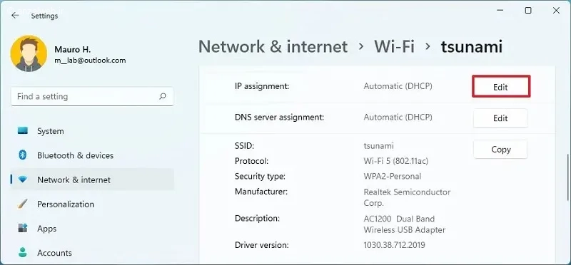 تنظیم آدرس IP در حالت خودکار (DHCP) در ویندوز