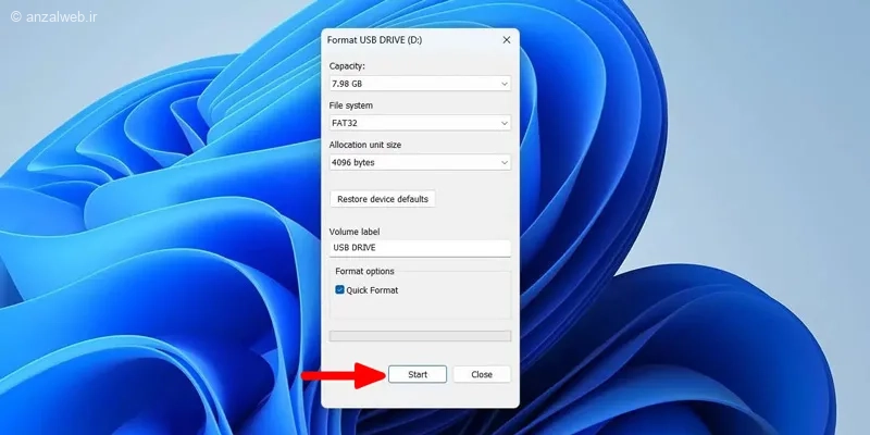 فرمت کردن فلش USB