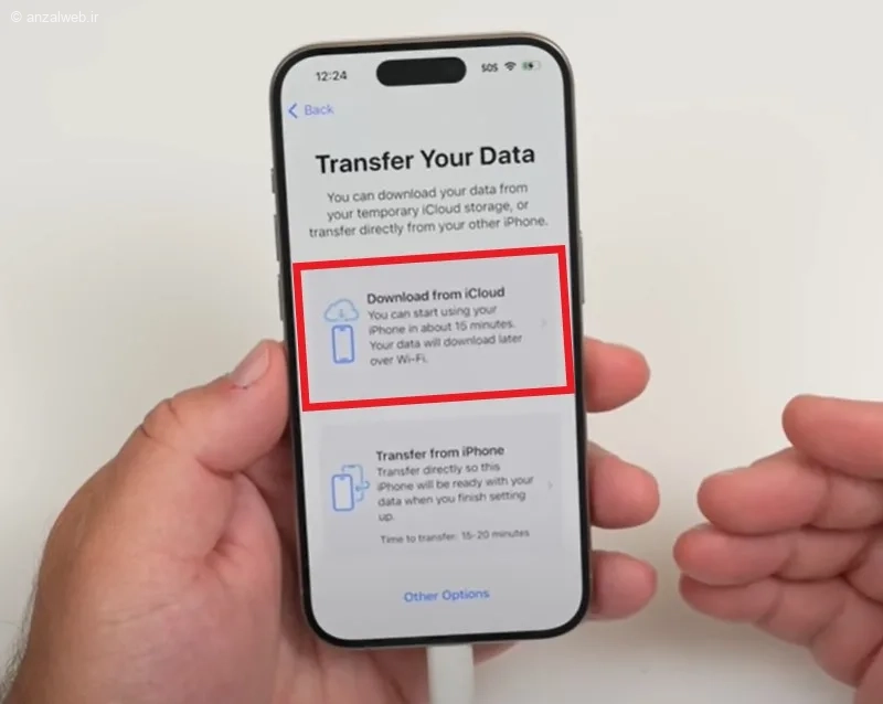 مرحله Transfer Your Data در بازیابی سیستم عامل آیفون