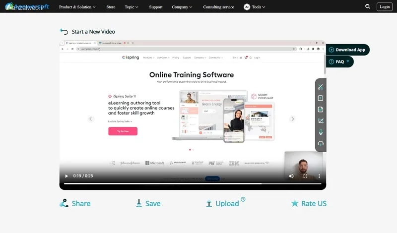 Apowersoft، یکی از نرم افزار های ساخت فیلم آموزشی بر پایه وب