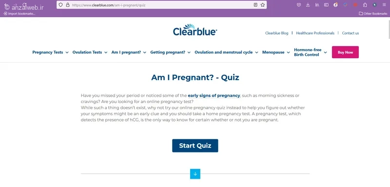 ابزار تست بارداری آنلاین Clearblue