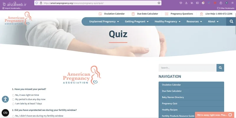 تست بارداری آنلاین American Pregnancy Association