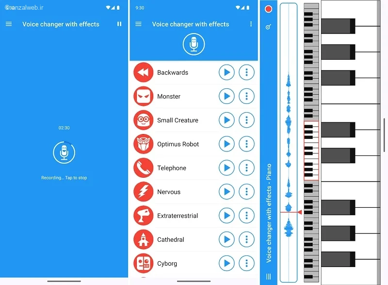 تغییر صدا ویس واتساپ با Voice Changer with Effects (کاربران اندروید)