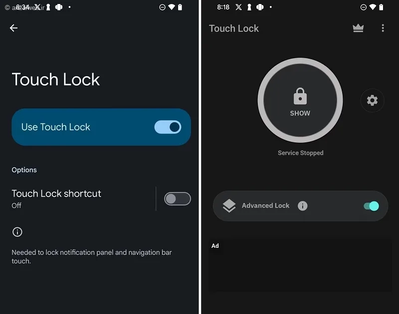 برنامه Touch Lock برای جلوگیری از لمس اتفاقی در گوشی سامسونگ