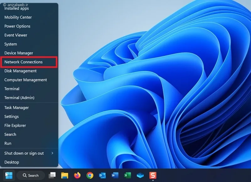 تنظیمات Network Connections ویندوز 11