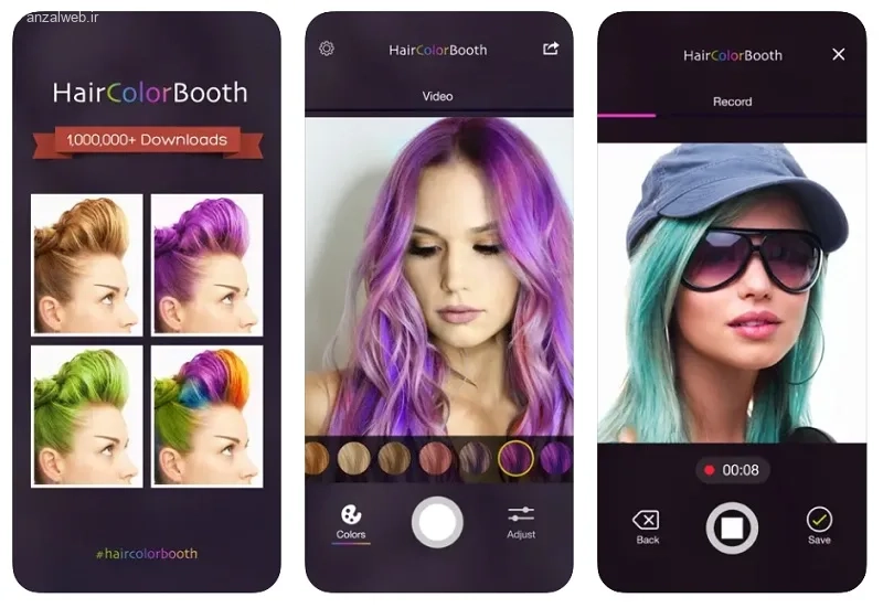 انتخاب رنگ مو با برنامه Hair Color Booth (iOS)