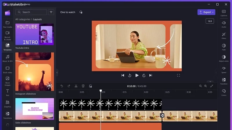 ابزار Clipchamp برای ساختن ویدیو در پی سی