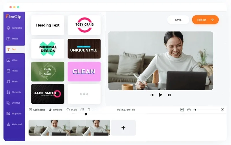 برنامه تحت وب ویرایش ویدیوی FlexClip