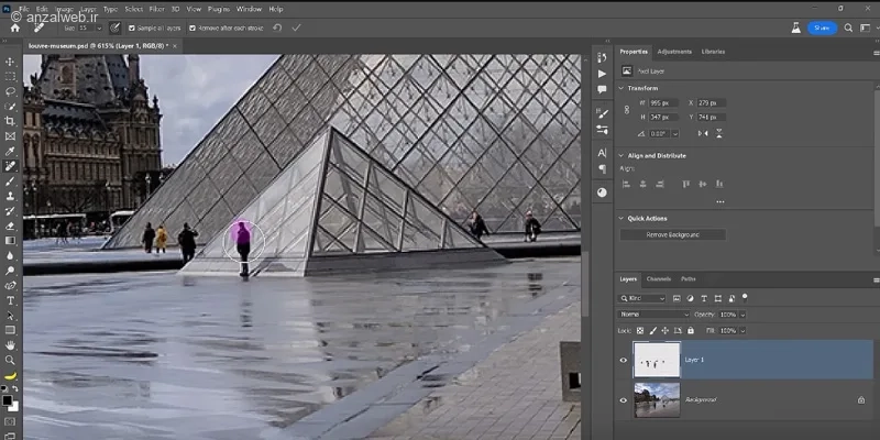 حذف موضوعات در Adobe Photoshop با هوش مصنوعی
