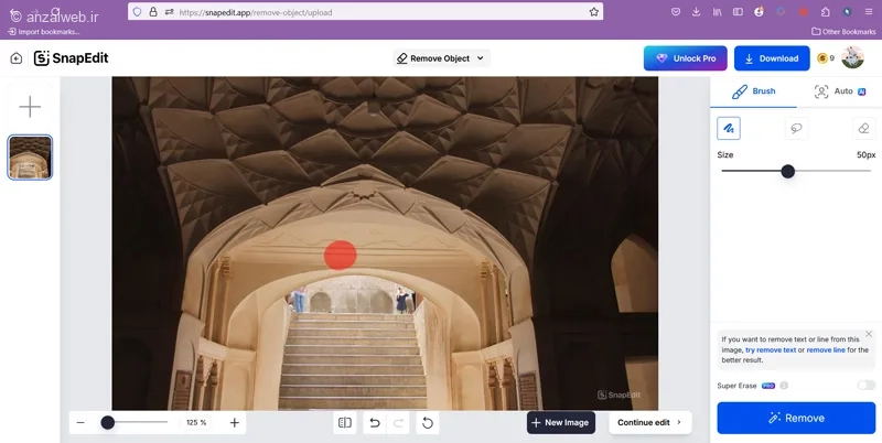 هوش مصنوعی SnapEdit برای حذف موضوعات از عکس