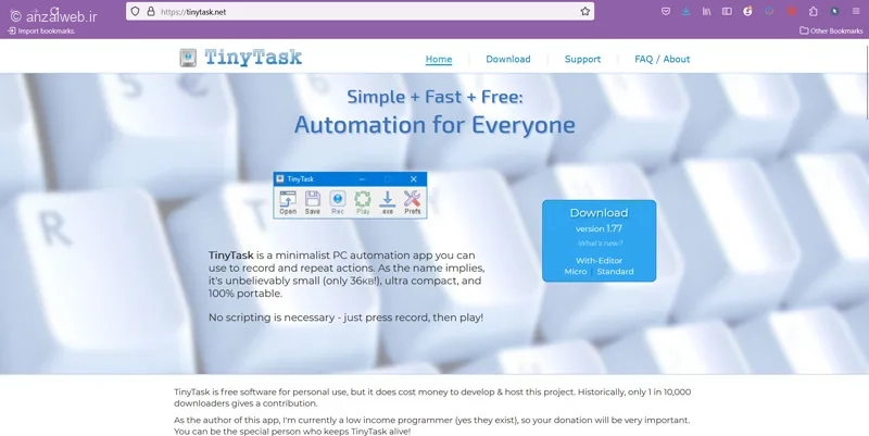 برنامه انجام خودکار کارها TinyTask