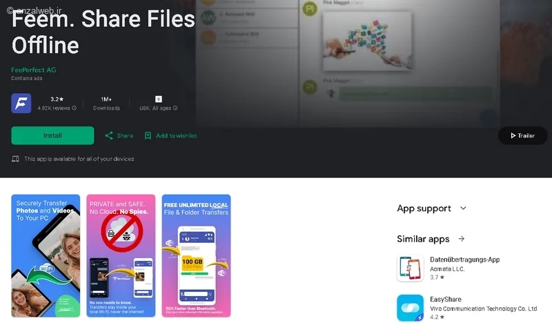 برنامه Feem بهترین جایگزین شریت