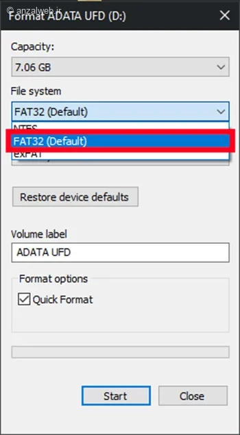 فرمت FAT32