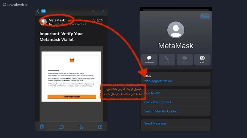 فیشینگ تتر با پیام به ظاهر پشتیبانی صرافیها