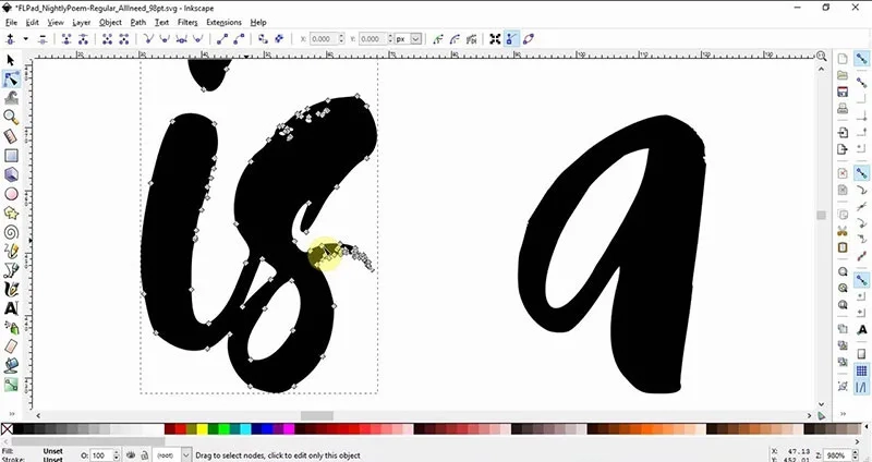 استفاده از نرم افزار Inkscape برای تولید فونت فارسی