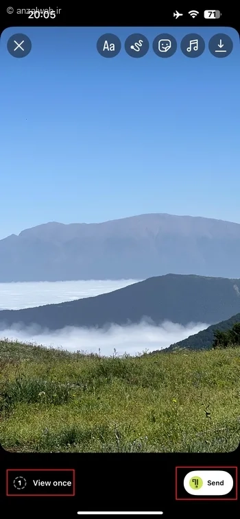 ارسال عکس یا فیلم به صورت View Once