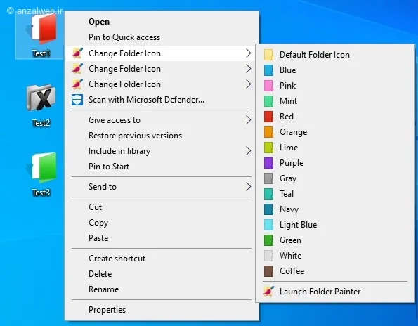 رنگ‌بندی فولدرها با Folder Painter